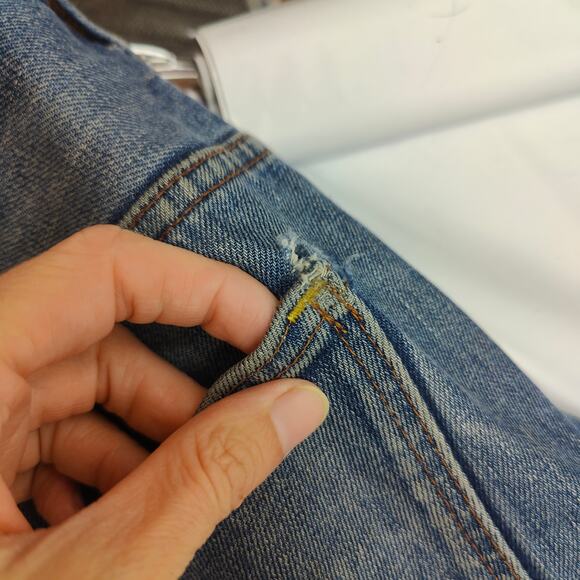 G-Star Raw Stean Tapered Jeans Mens 33x32 Medium Wash Stash Pocket Biker FLAW - Picture 9 of 14